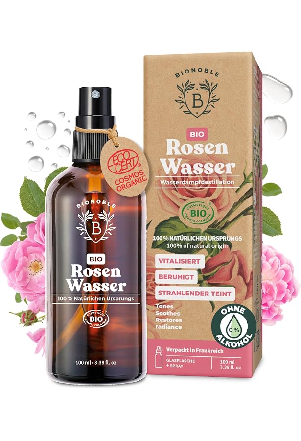 Alteya Organics Rosenwasser Spray – 60 Ml – 100% Bio Aus Bulgarischen Alba-Rosen – Für Haut & Haar