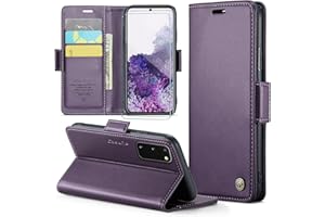 FERLAN Handyhülle für Samsung Galaxy S20 Hülle [Mit 2 Stück Panzer Schutz Glas] [Premium PU Leder] [RFID-Blockierung] [Kartenfach] Klapphülle für Samsung Galaxy S20 - Lila