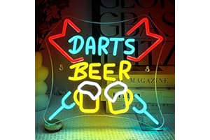 ‎SIGNSHIP SIGNSHIP Dart Neon Schild,Dimmbar Darts Bar Led Schild,USB Schnittstelle Dart Neon Sign,Game Led Schild für Wand,Leuchtreklame für Spielzimmer Kneipe Heim Bar Club Männerhöhle Party Dekor