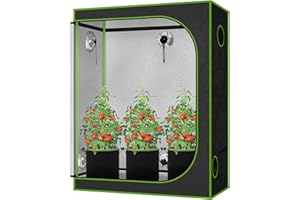 QCR Grow Zelt 110x60x150cm Grow Tent, Growschrank für Homegrow, Indoor Anbauzelt, Growroom Lichtdicht Wasserdicht Pflanzzelt, Zuchtzelt für Hydrokulturen-Anbausystem in Innenräumen, 110x60x150cm