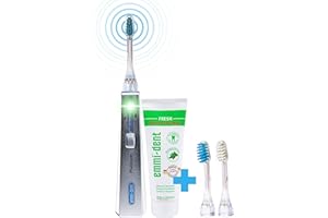emmi-dent Platinum elektryczna szczoteczka do zębów (zestaw startowy White) I idealna do wrażliwych zębów i dziąseł I Optymalne mycie zębów bez szorowania I Do 15 dni czasu pracy baterii
