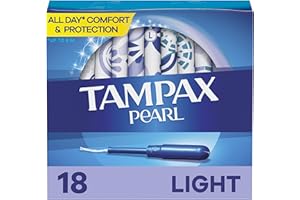 Tampax Pearl Tampons, Light Absorbency With Leakguard Braid, Unscented, 18Count