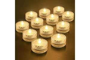 HL Candela Luminosa LED Senza Fiamma, Mini Luce Subacquea, 100 Ore Illuminazione LED per Stagno Luci Decorative per Stagno, Piscina, Acquario, Vaso, Vasca da Bagno, Spa, Festa, Festival