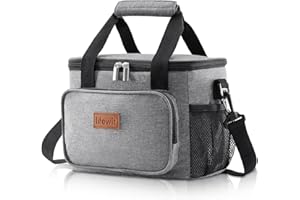 Lifewit Sac Isotherme Repas 8.5L(12 Canette), Petite Glaciere Souple Isothermes Homme et Femme, Portable Lunch Bag Box, Sacs Dejeuner pour Travail, Pique Nique, Plage, Gris