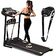 FK Sports Foldable Treadmill for Home with Belt Massager, 2HP Motor, 12 Programs, 1-12 km/h, LCD Display, Mug & Phone Holder, USB Port, No Assembly, Manual Incline - Walking Pad, Running Machine