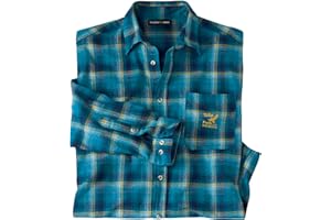 ATLAS FOR MEN - Camicia a Quadri in Flanella - Manica Lunga - Disponibile nelle Taglie Grandi
