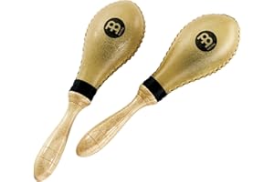 Meinl Percussion Rawhide Maracas Shaker – 2 Traditional Musikinstrumente mit warmem Sound – Rohleder, Holz (MSM3)