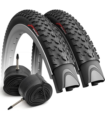 YunSCM 2PCS Pliables 27.5 Pouces Pneus 27.5X2.10 ETRTO 54-584 Et 2PCS 27.5 Pouces Chambres U00e0 Air AV32mm Valve,Compatible 27.5X2.10 27.5X2.125 Pneu
