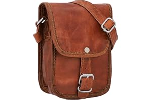 Gusti Cuir nature - Sac à main „Willy“ Sac à bandoulière pratique vintage Petite taille Unisexe Marron H6