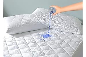 ZNR® Quilted Waterproof Mattress Protectors King Size | 40 CM Extra Deep Skirt | Fitted Sheet Style Bed Cover | Hypoallergenic | Dust Mite Proof | Breathable | Noiseless (King)