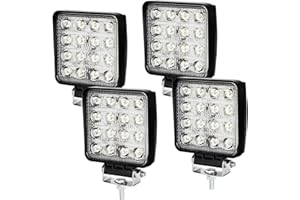 ‎RANDACO Randaco 4 Stück 48W LED Arbeitsscheinwerfer Led Zusatzscheinwerfer 12V 24V Scheinwerfer Außenlampen Aluminium Druckguss IP67 Wasserdicht Rückfahrscheinwerfer für Trecker, Offroad, SUV, Boot, Anhänger