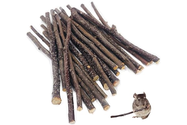 William Craft Baton Pommier,Petits Animaux à Mâcher Jouets,Bâtonnets de Pomme pour Animaux de Compagnie,Bâtons de Bois de Pommier,Bâtonnets de Pomme Naturels,pour Chinchilla Cobaye Hamster Lapin