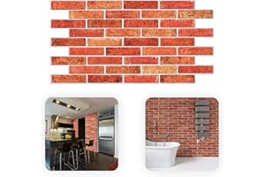 Grace Baltic Lot de 10 panneaux muraux 3D pour décoration murale intérieure non adhésifs fins et élastiques en PVC imitation brique (53 ft²) la maison le bureau - Taille (38,6 x 19,3) en, 5 m2
