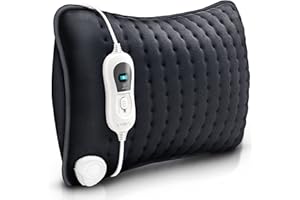 sinnlein Elektryczna poduszka grzewcza z wypełnieniem 100 W, na plecy, ramiona, kark, brzuch, 3 poziomy temperatury i automatyczne wyłączanie (antracytowa)