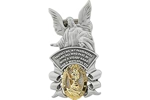 DORMERCY Guardian Angel Visor Clip Saint Christopher Medal for Car, Bless Driving Safety Religious Gift for Parent, Family, Friend, Driver