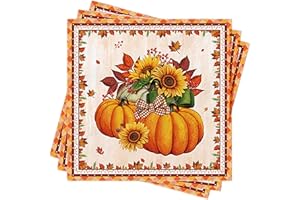 Buscando Servietten Herbst Thanksgiving Deko 40Stück Kürbis Servietten Herbst Deko Thanksgiving Tischdeko Halloween Servietten Herbst Papierservietten Geburtstag Hochzeit Stoff Servietten 33X33cm