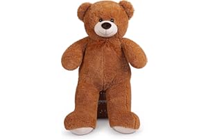 FAVOSTA Giant Teddy XXL Orsacchiotto Grande 110 cm Peluche Giocattolo Morbido Giant Teddy Bear Regalo di Vacanza Marrone scuro