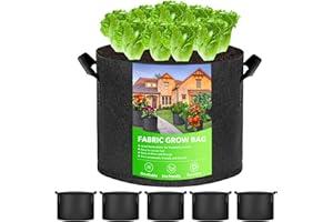 NMM Bolsa de Cultivo De Plantas, 6 Piezas 10 Galones (37.8 L) Bolsa de Plantación de Papas, Bolsas de Tela no Tejida para Plantas con Asas para Tomate, Plantas, Frutas, Verduras y Flores (Negro)