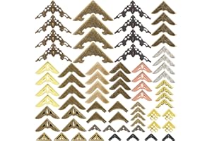 NIUOHOY 72 Pcs Protections d'angle en Métal pour Livres, Protecteur Coin de Livre Vintage Métal, Album Photo Coins Décorations, Coin de Protection pour Album Photo, Livres, Scrapbooking, Menus