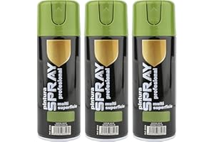 H HANSEL HOME Pintura Spray Verde Hoja 400 Ml - Pack de 3 Unidades