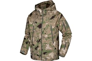 Kelmon Uomo Tattico Softshell Giacca Multifunzionale Outdoor Camouflage Militare Pile Fodera Impermeabile Antivento Calda Cappuccio Cappotto