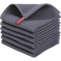 Ko&Pro Panni igienici in 100% bambù, 6 panni multiuso 25x25 cm, in albicocca, giallo/verde, della casa e delle finestre, inclusi 2 volantini per ricette fai da te