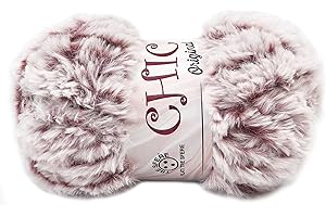 FILATI ITALIANI Lana pelliccia Chic, 100g in diverse colorazion, 100% pelliccia ecologica sintetica (ciliegia - 10)