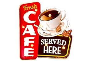 Insegna luminosa Per Ristoranti Accessori Caffetteria— Insegna Originale Diilihiiri Retrò Di American Retro Sign Company | Cafe Led Insegna Luminosa Per Pub E Bar. Accessori Da Cucina | 33x31x5cm