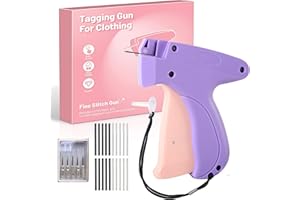HHZALVYRE Stitch Gun for Clothes, Quick Clothing Fixer Handheld | Micro Sewing & Tagging Gun Kit with 6 Needles, 1000 Black & 1000 White 5mm Fasteners for Instant Repair