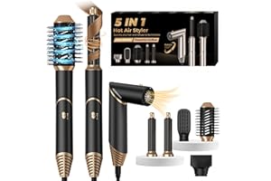 UMIGA 5 in 1 Hair Air Styler Dryer with Auto-wrap Curlers Multi-use Ionic Hair Blow Dryer Brush Hair Styling Tools Hair Styler Hot Brushes Hair Curler Hairbrushes Hairdryers Women Gifts, Black