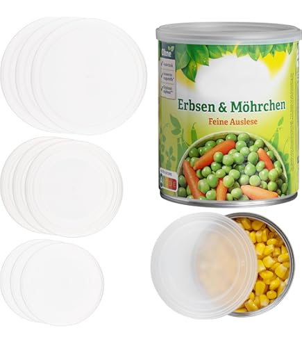 Couvercles Conservation Couvercles Boîtes Conserve LOT 12 - 4 Tailles 65- 100mm - Sans BPA Réutilisable Protection Aliments Plastique