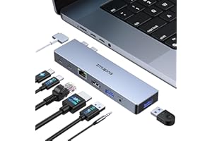ZMUIPNG USB C HUB Adapter for Macbook Pro/Air 2023 M1 M2 with 4K HDMI+2USB 3.0+USB C+Ethernet+Audio+100W PD Port Mac Macbook Dongle Adapter Accessories