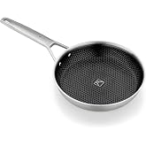 BRA Hybrid Cell | Frying Pan 26 cm, Stainless Steel with Ceramic Nonstick, Non-PFAS, Hybrid Technology with Stainless Steel C