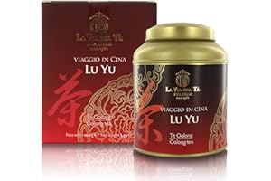 LA VIA DEL TE "Lu Yu", Miscela Aromatizzata di Tè Cinese "Oolong" e Tè Bianco Cinese "Yin Zhen", Barattolo di Latta, 100g