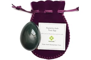 POLAR JADE Genuine Nephrite Jade Egg, Undrilled, For Kegels To Train Pelvic Floor Muscles and for Crystal Healing In Meditation, By Piolar Jade (Large (50 x 35mm))