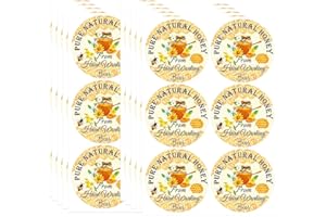 Well Tile Honey Canning Stickers Round Pure Nature Honey Labels 2 Inch - 120pcs