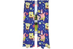 Franco Fenstervorhänge für Kinderzimmer, 208,3 x 213,4 cm, Spongebob Schwammkopf