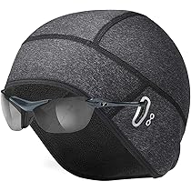 MACCIAVELLI® fietsmuts onder helm - dunne muts heren dames - fietsmuts fietshelm - loopmuts zomermuts - helmmuts onderhelmmuts ondermuts, zwart, One size