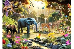 BESDRETOR Puzzles 1000 Pieces for Adults jigsaw puzzles for adults 1000 Piece Puzzle Educational Games-Wild Animals