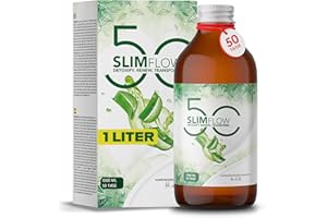 BALANCE NUTRITION SLIMFLOW50® DETOX KUR (DETOX DRAINAGE DIÄT ENTHALTEN) - 50 DOSEN (1000ml für 50 Behandlungstage – hält 3-mal länger) | Entgiftungskur |19 aktiv mit Bromelain | Leber Entgiften Testsieger