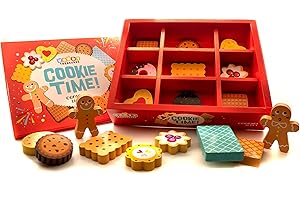Woody Treasures Wooden Toys - Box of Cookies Toddler Toys - 18-Piece Cake Boxes for Kids 3 Years & Up - Premium Quality Wooden Play Food Set for Birthday, Pretend Play for Boys & Girls