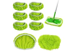 XMSZQU 8 sztuk ścierek do podłóg wielokrotnego użytku do mopa, wilgotne ściereczki podłogowe, mop do podłóg, pokrowiec do łatwego czyszczenia