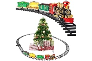 Prextex Árbol de Navidad Juego de Tren navideño: Alrededor del con Humo, música y Luces Reales