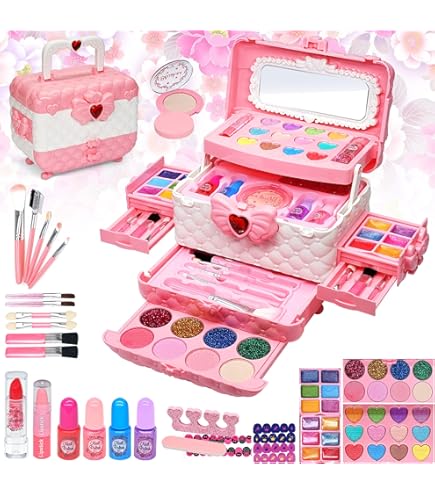 Coffret Maquillage Enfant Martinelia - 4 Fards à Paupières + 2 Gloss + Bandeau Lapin + Stickers - Cosmétiques Sûrs, Non Toxiques - Cadeau Fille - 8