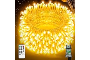 fullarrive Guirlande Lumineuse Intérieur Exterieur LED Noel - 45M 400 LED Guirlande de Noel avec Télécommande et Minuterie 8 Modes D’éclairage Étanche IP44 Décoration Festivals Mariages, Blanc Chaud