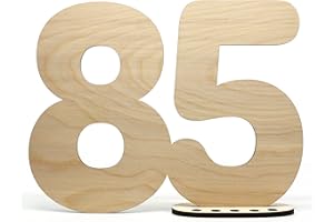 HAGEFOL Gästebuch Holz Deko Schild Zahl 85 - zum selbst beschriften als Geschenk mit Ständer und Geburtstagskerzenhalter - für 85 Geburtstag Deko, 85 Jahre Jubiläum oder Hochzeit