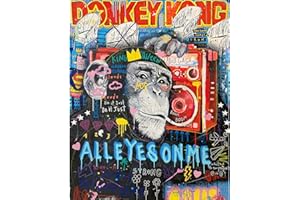 Tucocoo Monkey King - Pintura por números para adultos, arte pop callejero, kits de pintura al óleo sobre lienzo con pinceles y pigmento acrílico, imagen de graffiti de Banksy para decoración del