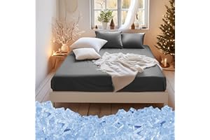 MOHAP Cooling King Size Fitted Sheet Grey with Extra Deep 16 inch 40 cm Pocket Bed Sheet Only Bedsheet Brushed Microfiber Bottom Sheet for King Bed 150x200 Grey