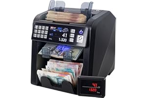 Jubula MV-600 Banknote Counter | Banknote Sorter for Mixed Banknotes with 12x Counterfeit Detection | Exact | EUR, USD, GBP, SEK etc. Money Counting Machine | Suitable for The New King Charles Notes