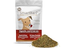 SmartBarf Vegetable, Seed & Fruit Mix (500g) A natural meal booster rich in prebiotics, minerals, vitamins & nutrients - Improve your dog's raw or home prepared meal by adding SmartBarf - 1 Pouch